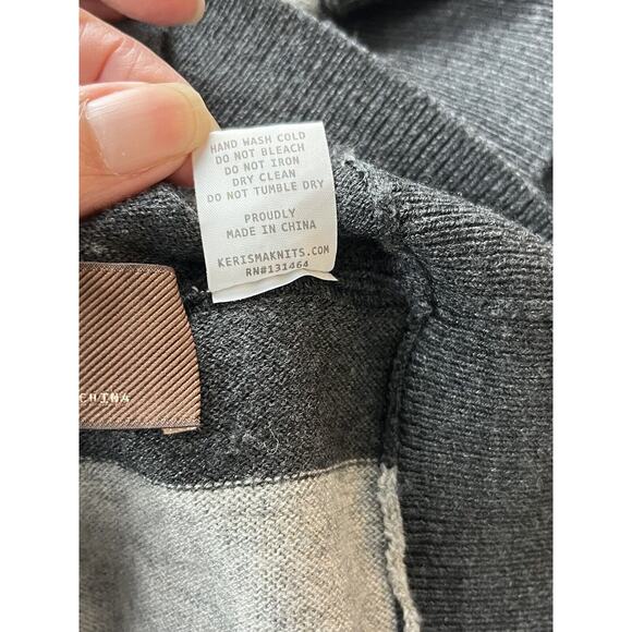 Kerisma Women's Gray Poncho Top Sweater One Size Eden - Picture 4 of 5